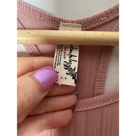 Free People Racer Back‎ Tank Womens Sz S Ribbed Oversized Lightweight Athleisure - Picture 4 of 7